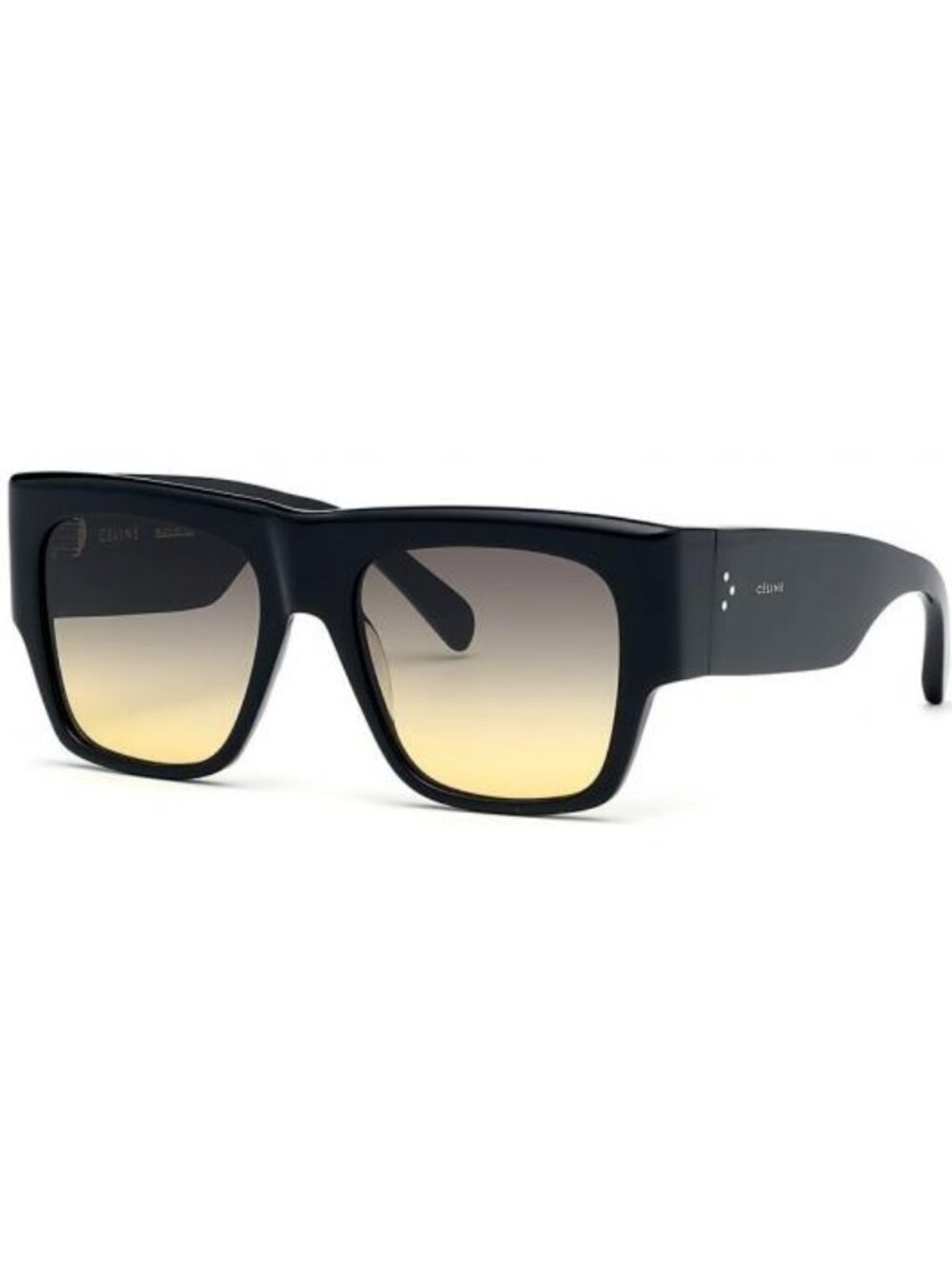 NEW CELINE CL40056 01B Black Square Sunglasses Acetate Frame 53-18